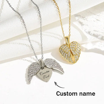 Custom Name Angel Wings Necklace