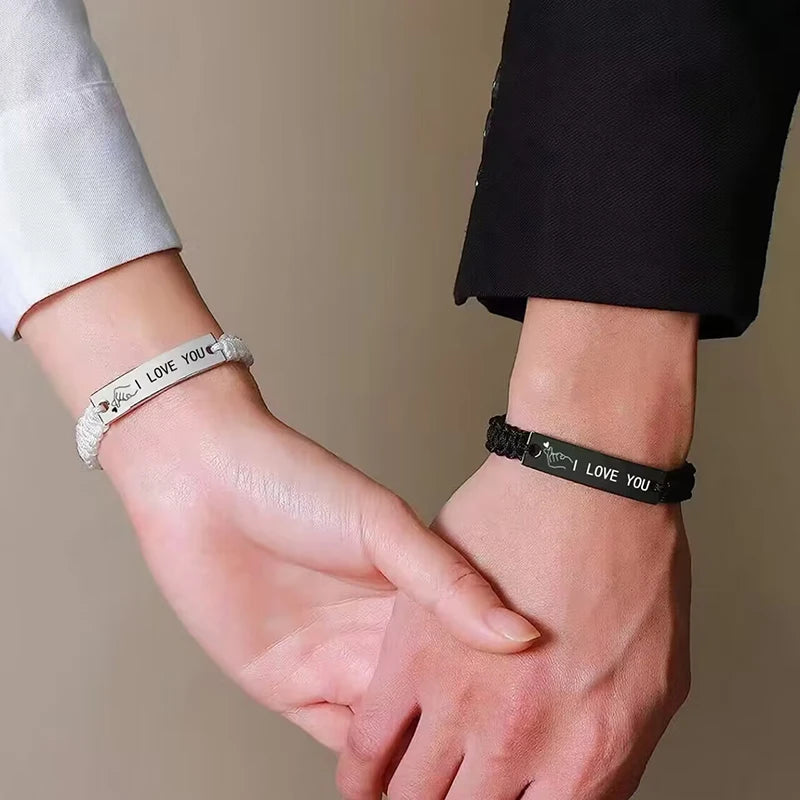 Couple Bracelet Black White For Lovers